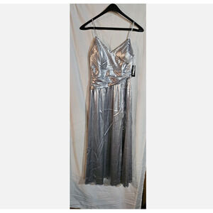 Alexa B Nites Women's Maxi Evening Dress Size 8 Silver NWT